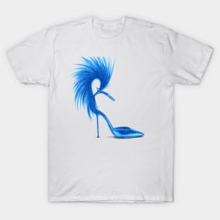 BLUE Women Fur High heels T-Shirt